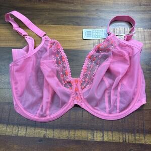 Elomi 42J Neon Pink Flame Matilda Underwire Bra Style 8900 NWT